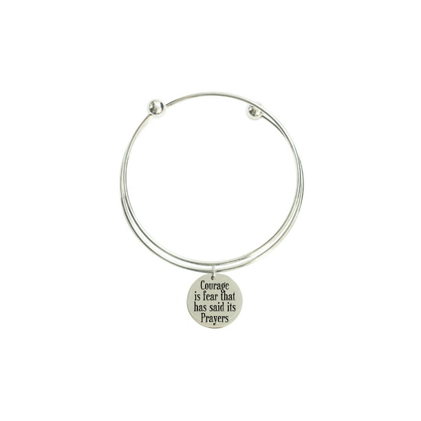 You Can Do Anything Pink Box Expandable Multi Charm Inspirational Bangles Silver 